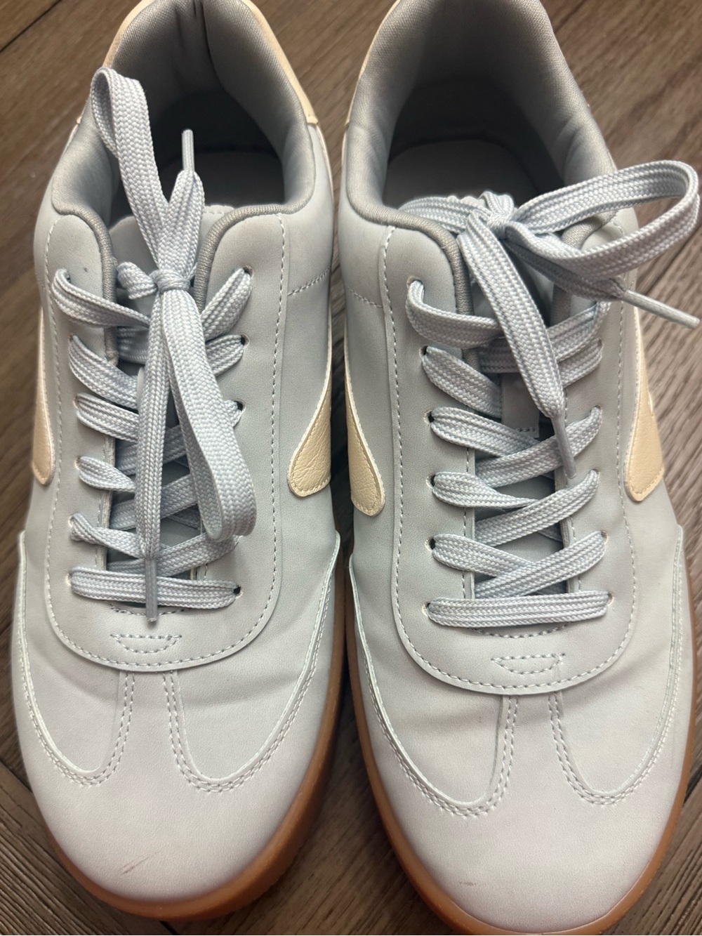Women’s Dolce Virs Light Blue Retro Sneakers with Cream Swoosh - Picture 2 of 4